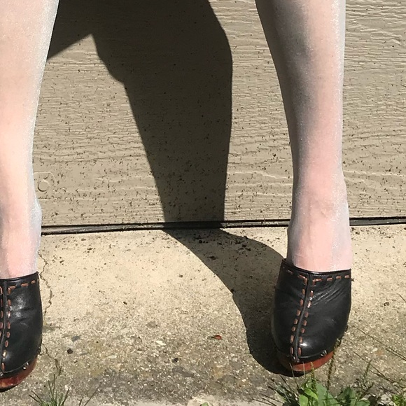 *Rare* wood clog French mule with platform heel - Picture 5 of 13